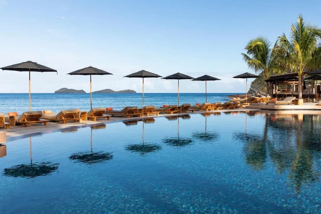 Luxury hotel suite with ocean view
